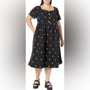 Madewell Black Floral Midi Dress